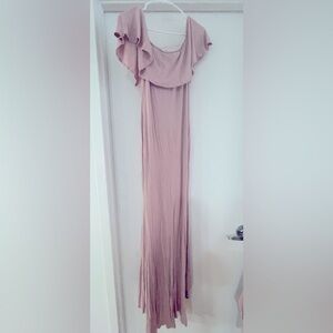 Mauve Pinkblush Maternity Fitted Floor Length Dress